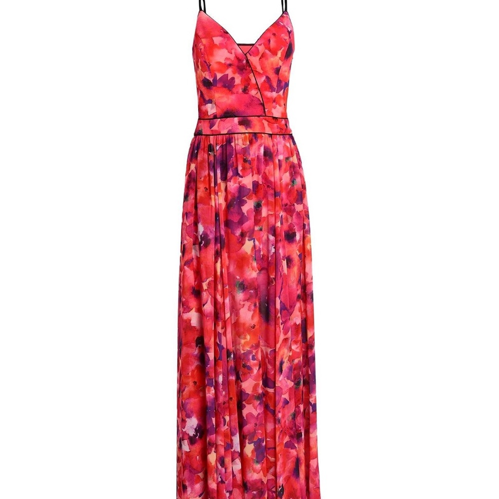 Red and Pink Sleeveless Maxi Sundress for Weddings